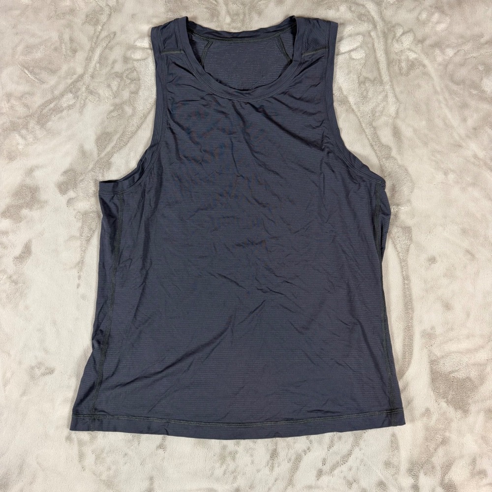 Lululemon Swiftly Tech Tank Top Charcoal Gray Striped Sleeveless Size 6